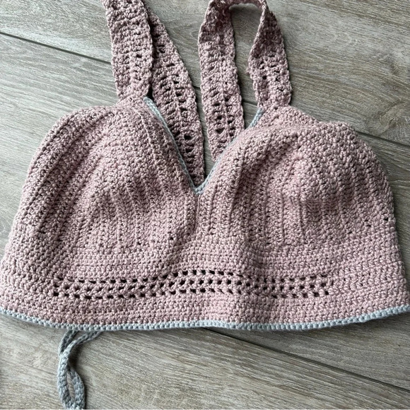 Handmade V Neck Crochet  Bralette Cami One Size - Picture 5 of 13